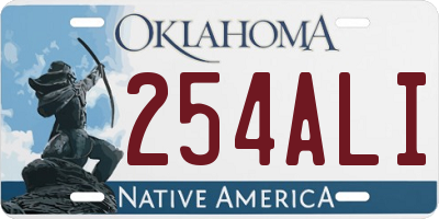 OK license plate 254ALI