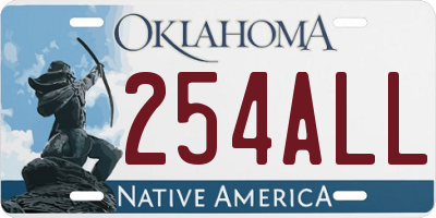 OK license plate 254ALL
