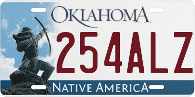 OK license plate 254ALZ