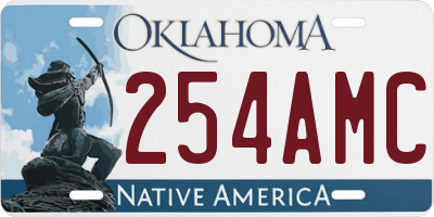 OK license plate 254AMC