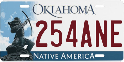 OK license plate 254ANE