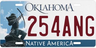 OK license plate 254ANG