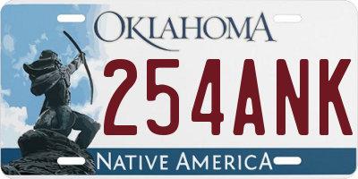 OK license plate 254ANK