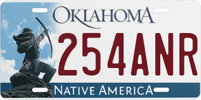 OK license plate 254ANR