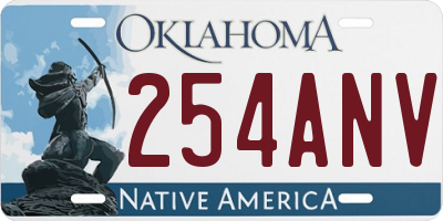 OK license plate 254ANV