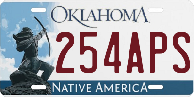 OK license plate 254APS