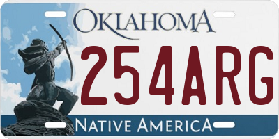 OK license plate 254ARG