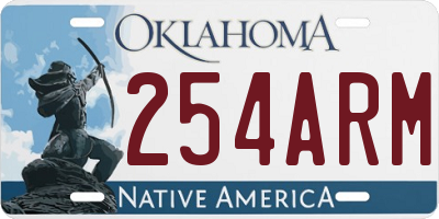 OK license plate 254ARM
