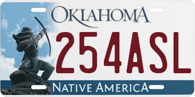 OK license plate 254ASL
