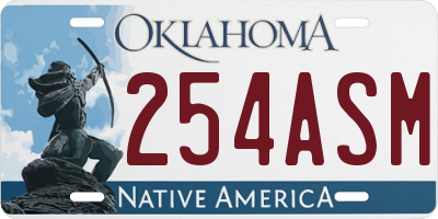 OK license plate 254ASM