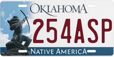 OK license plate 254ASP