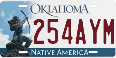 OK license plate 254AYM