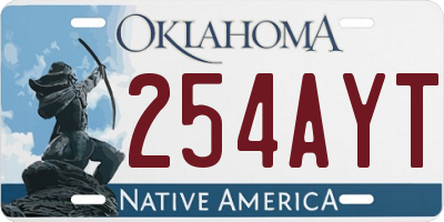 OK license plate 254AYT