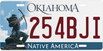 OK license plate 254BJI