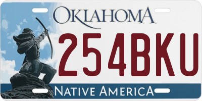 OK license plate 254BKU