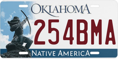 OK license plate 254BMA