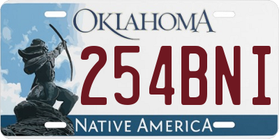 OK license plate 254BNI