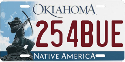 OK license plate 254BUE