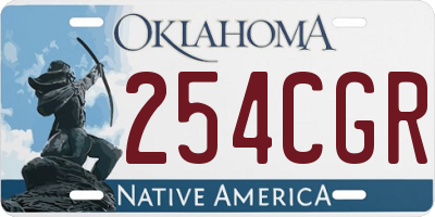 OK license plate 254CGR