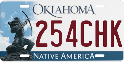 OK license plate 254CHK