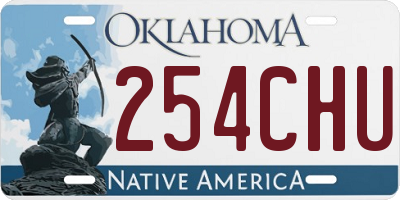 OK license plate 254CHU
