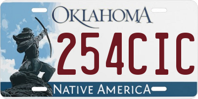 OK license plate 254CIC
