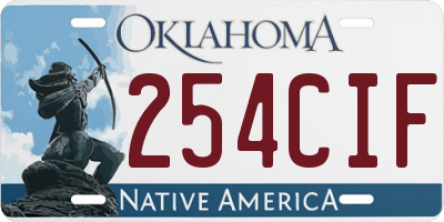 OK license plate 254CIF
