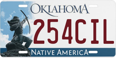OK license plate 254CIL
