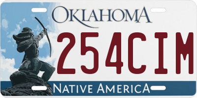 OK license plate 254CIM
