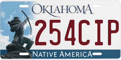 OK license plate 254CIP