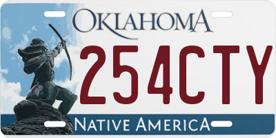 OK license plate 254CTY