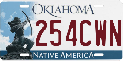 OK license plate 254CWN