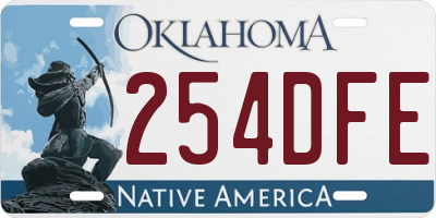 OK license plate 254DFE