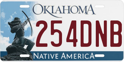OK license plate 254DNB