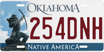 OK license plate 254DNH