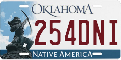 OK license plate 254DNI
