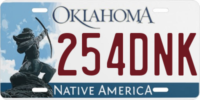 OK license plate 254DNK
