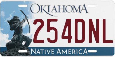 OK license plate 254DNL