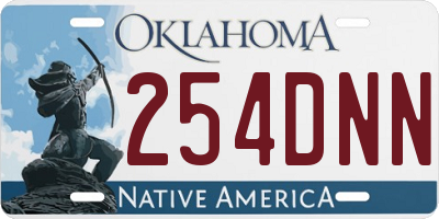 OK license plate 254DNN