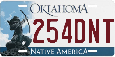 OK license plate 254DNT