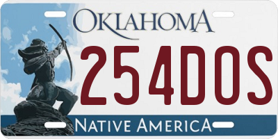 OK license plate 254DOS