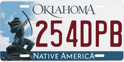 OK license plate 254DPB