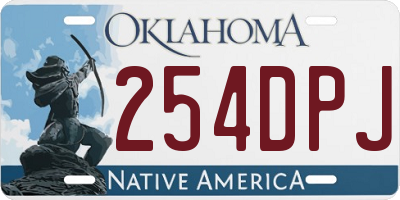 OK license plate 254DPJ