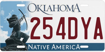 OK license plate 254DYA