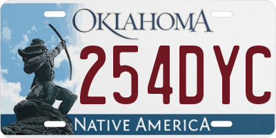 OK license plate 254DYC