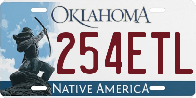 OK license plate 254ETL