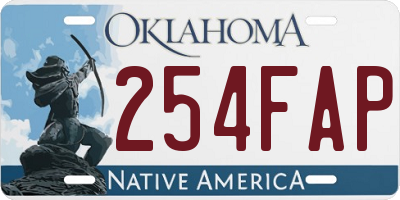 OK license plate 254FAP