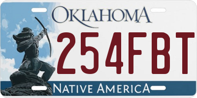 OK license plate 254FBT
