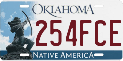 OK license plate 254FCE