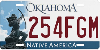 OK license plate 254FGM